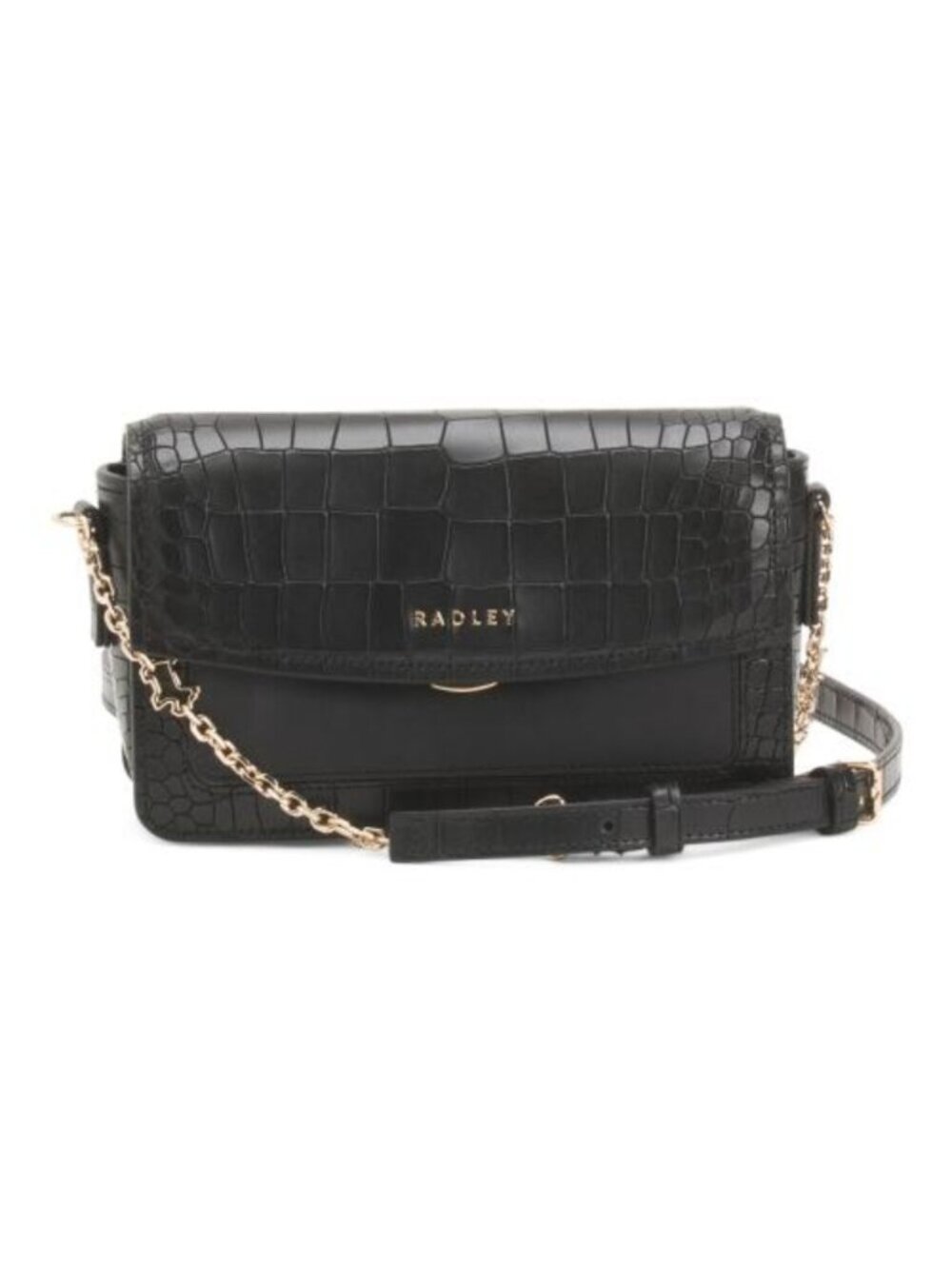 RADLEY LONDON Leather Albert Road Faux Crocodile Mini Flap Over Crossbody